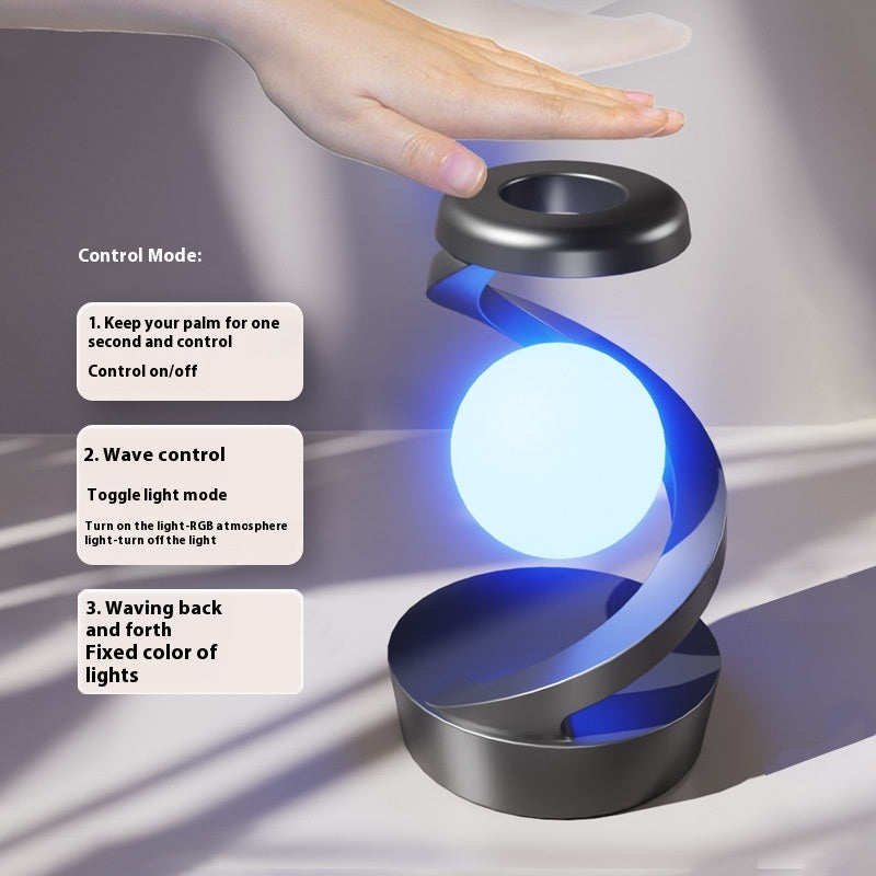 Rotating Moon Desk Lamp | Wireless Charging & Sensor Control Night Light