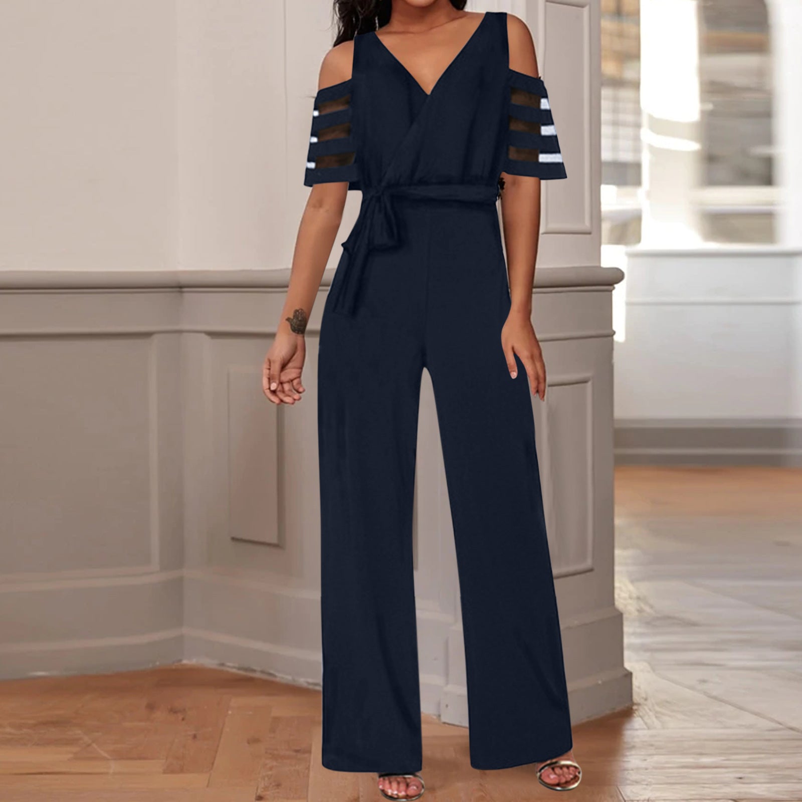 Women's Casual One-Piece Wide-Leg Pants