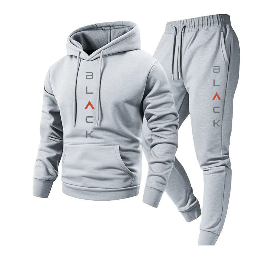 Men's Retro Letter-Print Long-Sleeve Top & Pants Set | Vintage Casual Outfit