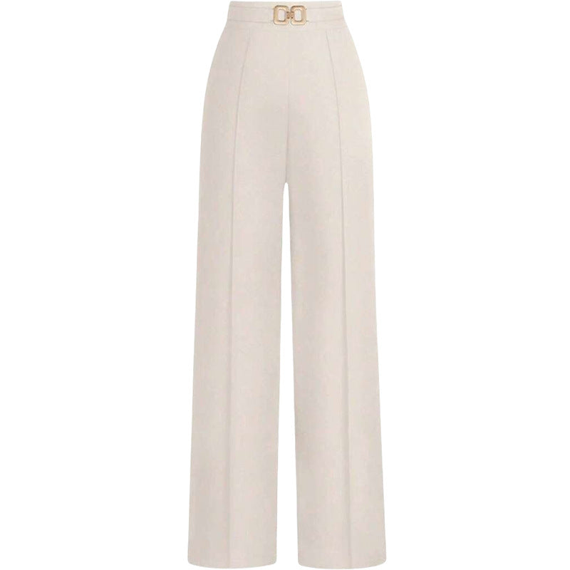 High-Waisted Slimming Drapey Trousers | Women's Versatile Professional Pants
