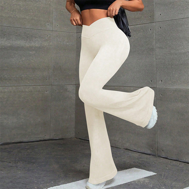 Seamless High-Waist Wide-Leg Workout Yoga Pants