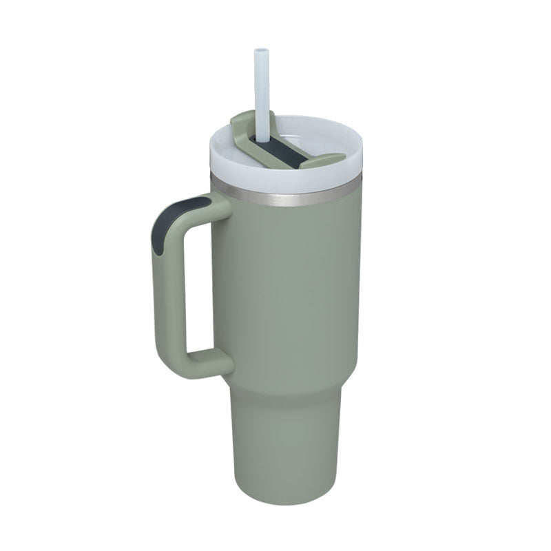 40 Oz Tumbler With Handle & Straw | Insulated Stainless Steel Travel Mug