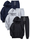 Men's Solid Color Hoodie & Pants Casual Set | Everyday Loungewear