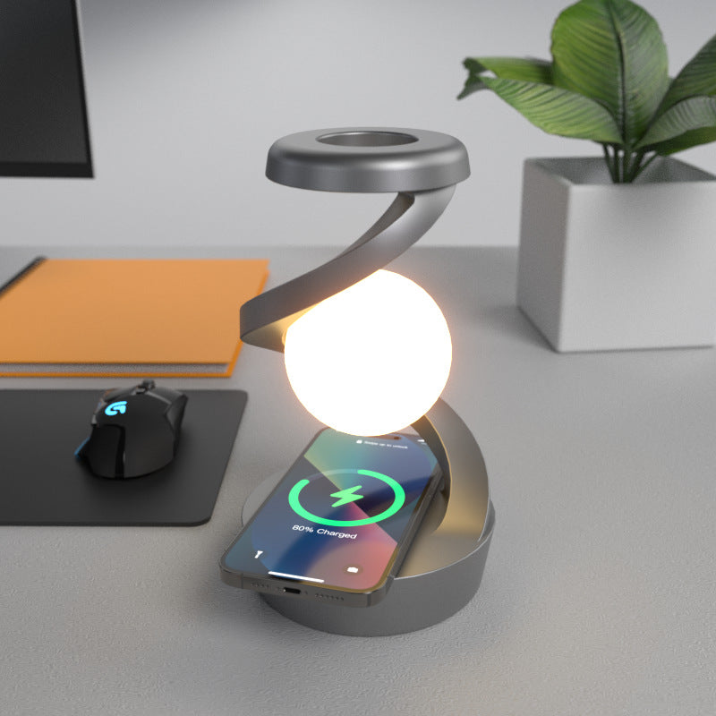 Rotating Moon Desk Lamp | Wireless Charging & Sensor Control Night Light