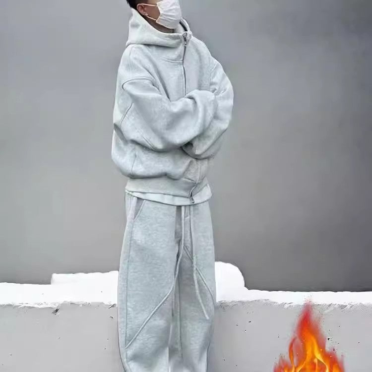 Men's Fleece-Lined Hoodie & Sweatpants Set | Thick Winter Sweatsuit