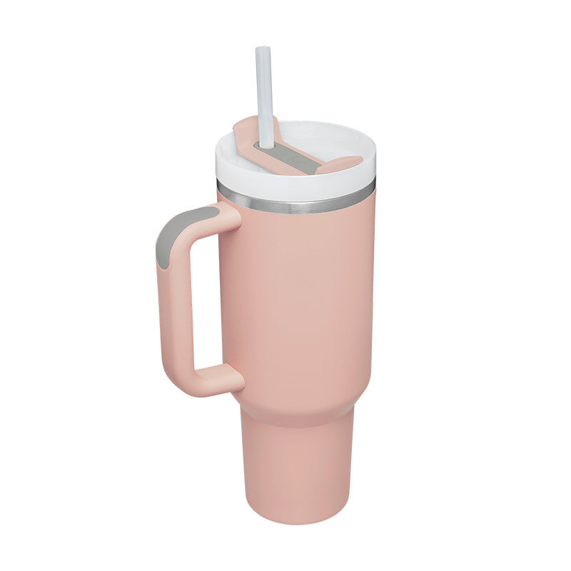 40 Oz Tumbler With Handle & Straw | Insulated Stainless Steel Travel Mug