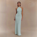Elegant Lace?Up Long A?Line Maxi Dress